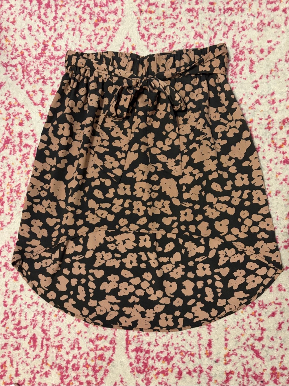GLAM high low mini skirt with tie waist